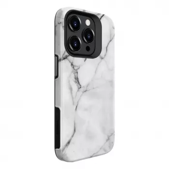 Evelatus Armor Capa para Apple iPhone 15 – híbrida TPU+PC, impressão personalizada mármore branco