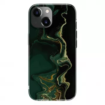 Evelatus Apple iPhone 15 Capa PC mármore verde-escuro