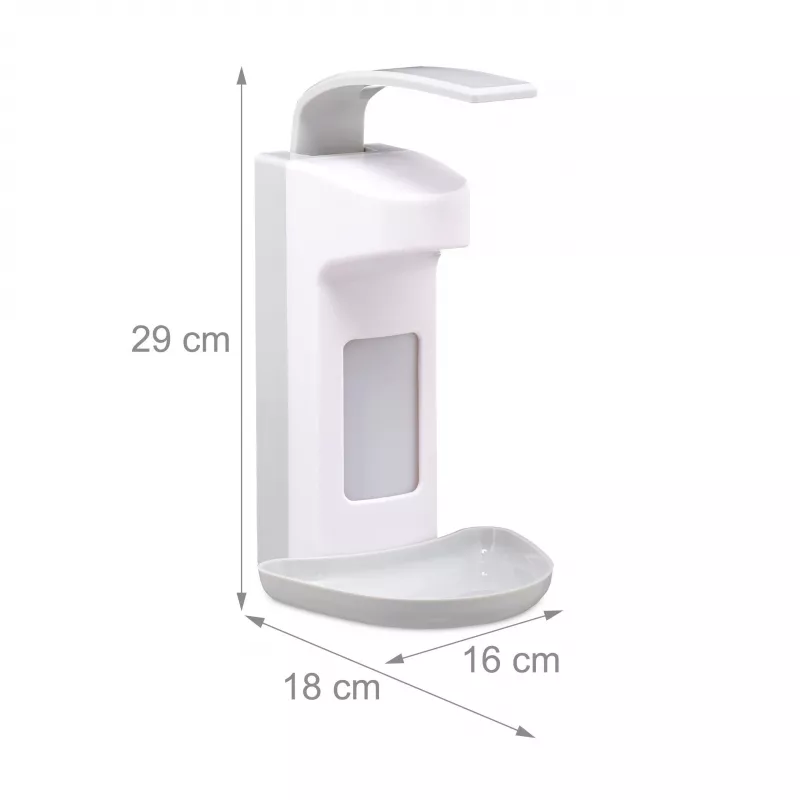 Dispensador de sabão manual RELAXDAYS com base de escoamento 0,5L branco