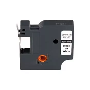 Fita de etiquetar compatível G&G 9mm x 7m Preto sobre Branco para Dymo D1 40913