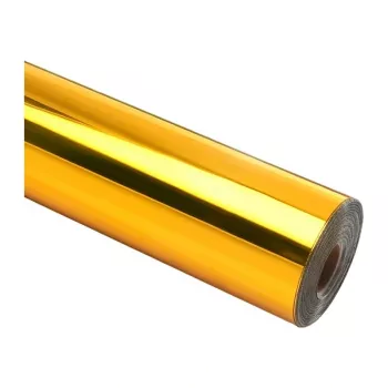 Película autocolante metálica cromada HTVRONT, 30,5 cm x 90 cm (dourado)