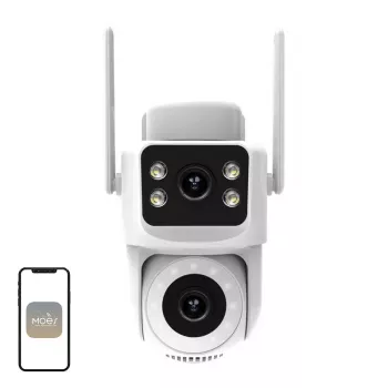 Câmara IP Wi-Fi com lente dupla 8MP MOES WCM-Q29