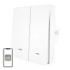 Interruptor de luz ZigBee 2 canais MOES ZS-B-EU2, sem neutro, Branco