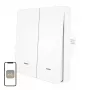 Interruptor de luz ZigBee 2 canais MOES ZS-B-EU2, sem neutro, Branco