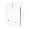 Interruptor de luz ZigBee 2 canais MOES ZS-B-EU2, sem neutro, Branco