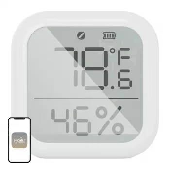Sensor de temperatura e humidade ZigBee com LCD MOES ZSS-KB-TH-LF-C