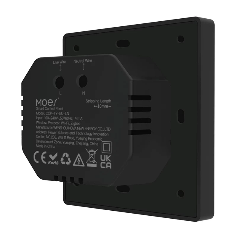 Painel de controlo Wi-Fi/ZigBee MOES CCP-TY-LN com ecrã LCD de 4