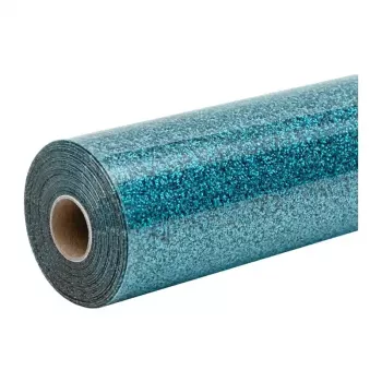 Película de transferência térmica com glitter HTVRONT, 30,5 cm x 90 cm (azul)