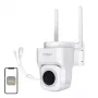 MOES WCM-B66 câmara IP exterior WLAN 3MP com reconhecimento de pessoas por IA, visão noturna a cores, rotação/inclinação, áudio bidirecional, resistente às intempéries IP66