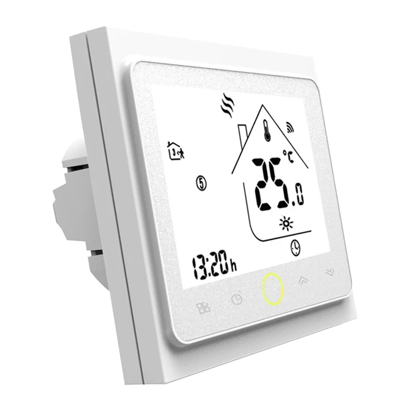 Termostato inteligente Wi-Fi LCD MOES BHT-002 para aquecimento a água, ecrã tátil, controlo por app e voz, branco