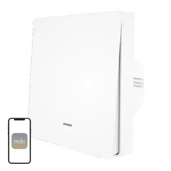 Interruptor de luz ZigBee de 1 canal MOES ZS-B-EU1 (sem neutro, branco)