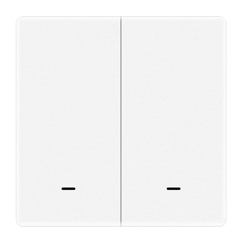 Interruptor de cena ZigBee 3.0 de 2 botões MOES ZT-B-EU2-MS, alimentado por pilha, compatível com a app Tuya Smart Life, branco
