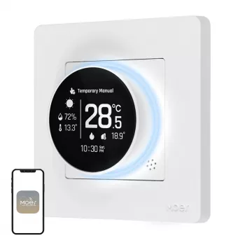 Termostato inteligente ZigBee MOES ZHT-SR-GC para caldeira/aquecimento a gás, branco