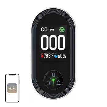 MOES S02-CO Detetor de monóxido de carbono, Zigbee 3.0, ecrã LCD, alarme 85dB