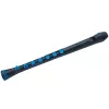 Nuvo Recorder+ Flauta de bisel soprano preta e azul com dedilhação alemã e barroca intercambiável