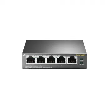 TP-Link TL-SF1005P Switch PoE+ de secretária 5 portas 10/100 Mbps com 4 portas PoE+, orçamento 67W, modo Extend