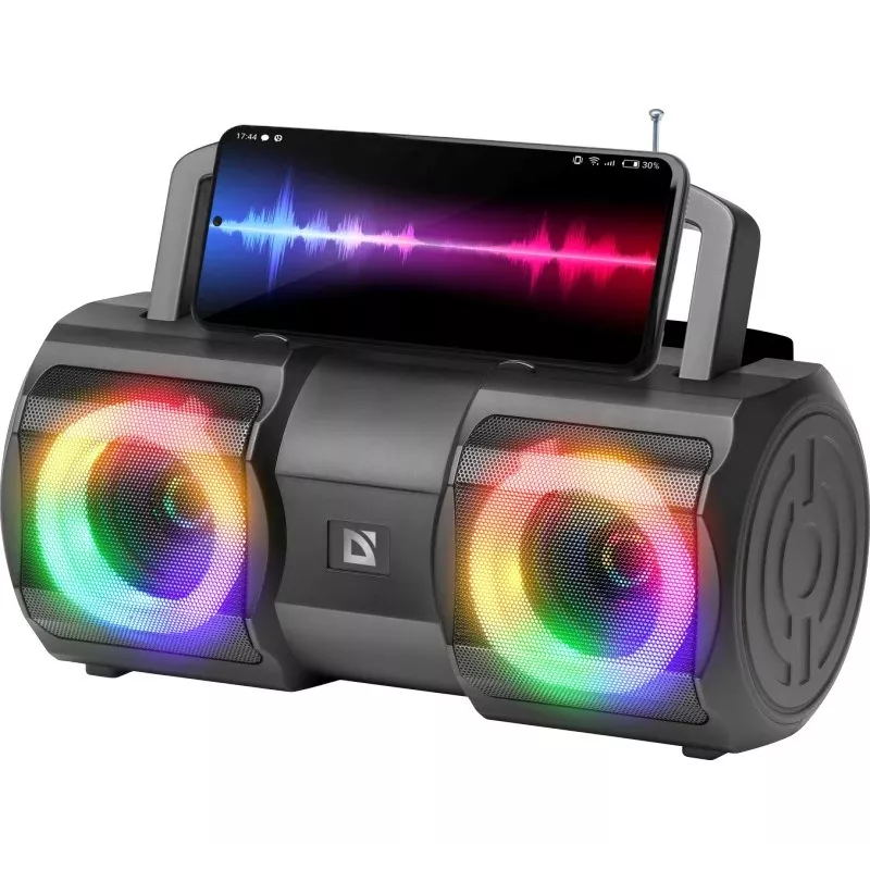 Altifalante Bluetooth Defender BeatBox 20 20W com luz, microfone, FM, USB, TF