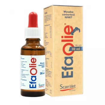 Óleo Scanvet EFA 30 ml suplemento alimentar líquido de ómega-3 e ómega-6 para cães e gatos