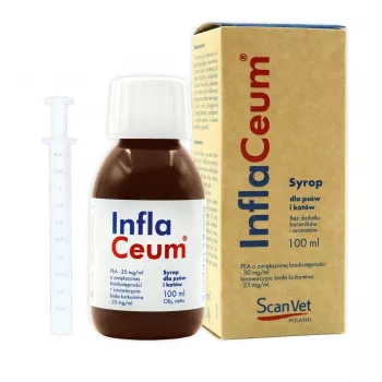 SCANVET InflaCeum suplemento alimentar líquido de apoio articular para cães e gatos, 100 ml