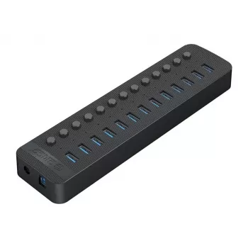 ORICO CT2U3-13AB-EU-BK-BP Hub USB 3.0 de 13 portas com fonte de alimentação de 60W, preto