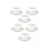 LA PORCELLANA BIANCA Teresa Conjunto de chávenas de café com pires, 90 ml, porcelana, branco, 12 peças