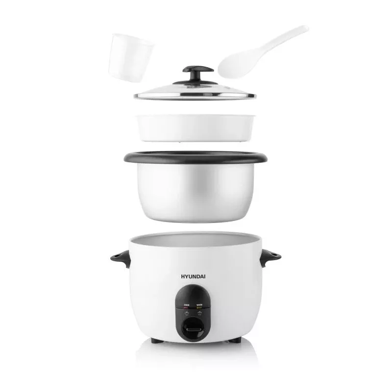 Hyundai HY-RC150 Panela de arroz 1,5L 500W aço inoxidável panela interior antiaderente com função de manutenção de calor