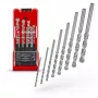 Einhell 38080 conjunto de brocas para pedra, 8 peças, 3-10 mm, ponta de carboneto de tungsténio, aço carbono