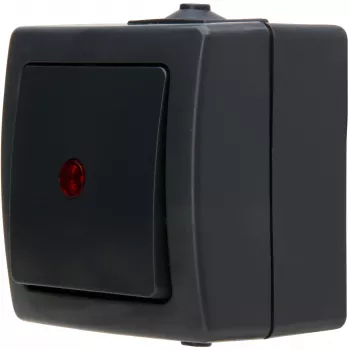 HEINRICH KOPP Nautic antracite interruptor de tecla de superfície 1 polo IP44 566615003