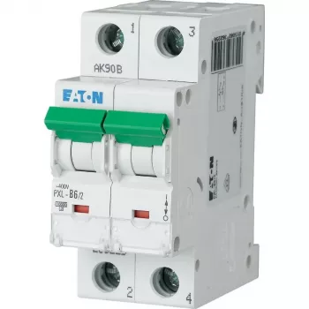 Eaton PXL-C6/2 disjuntor de proteção de linha (MCB), 2 polos, 6 A, característica C, 6 kA, 230/400 V AC 236278