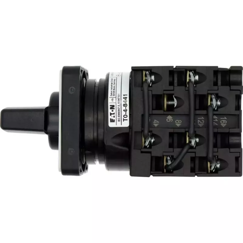 Eaton T0-4-8441/E interruptor de came LIGAR-DESLIGAR de 3 polos, 20A, 690V, IP65, preto/branco 043595