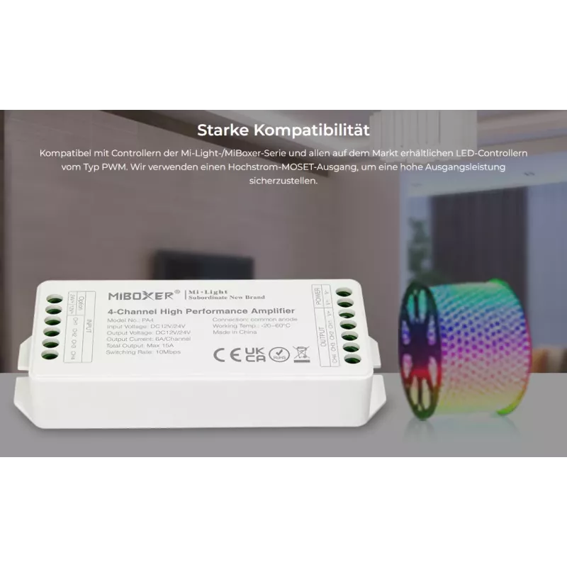 Synergy 21 controlador LED série AMP amplificador de 4 canais para MiLight/MiBoxer (PA4)