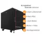 IT-BUDGET Armário de rede 19 polegadas SRK Conjunto completo 12U 600x600 mm Porta de vidro/aço 4 ventoinhas PDU prateleiras Flatpack Preto 90ITB19SRK1266GS