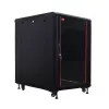 IT-BUDGET Armário de rede 19 polegadas SRK - 27U - 600x800 mm - Porta de vidro/aço - Montado - Preto 99ITB19SRK2768GSNM