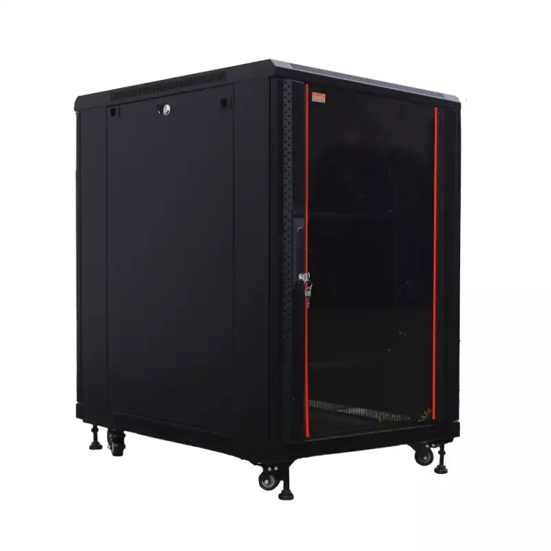 IT-BUDGET Armário de rede 19 polegadas SRK - 27U - 600x800 mm - Porta de vidro/aço - Montado - Preto 99ITB19SRK2768GSNM