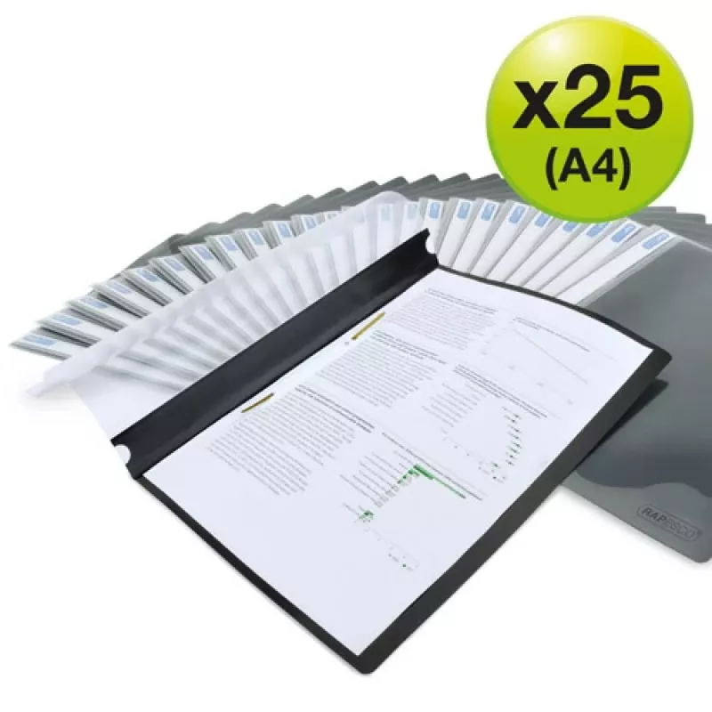 Pasta de arquivo Rapesco ECO A4 Preto (pack de 25) - 1815