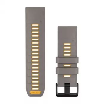 Pulseira de silicone Garmin QuickFit 26 mm para relógio Cinzento-ardósia/Amarelo 010-14508-02