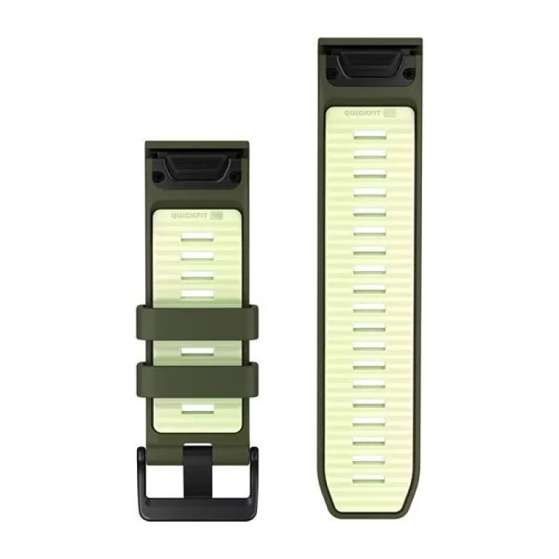 Garmin QuickFit 26 mm bracelete de silicone para relógios - Olive Drab / Lemon 010-14508-01