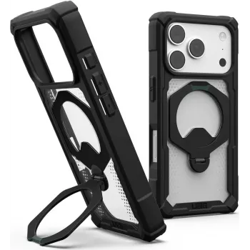 UAG Urban Armor Gear Plasma XTE 360 MagSafe capa com suporte kickstand para Apple iPhone 18 Pro/17 Pro - preto/transparente 11457311404G