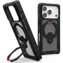UAG Urban Armor Gear Plasma XTE 360 MagSafe capa com suporte kickstand para Apple iPhone 18 Pro/17 Pro - cinzento transparente com detalhes preto e laranja 114573114097