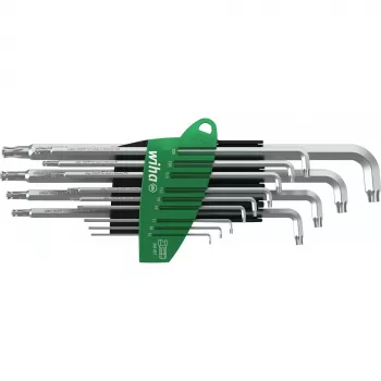 Wiha 366BETSZ13TS conjunto de chaves Allen com ponta esférica Torx, 13 peças, cinzento titânio, suporte ErgoStar 40979