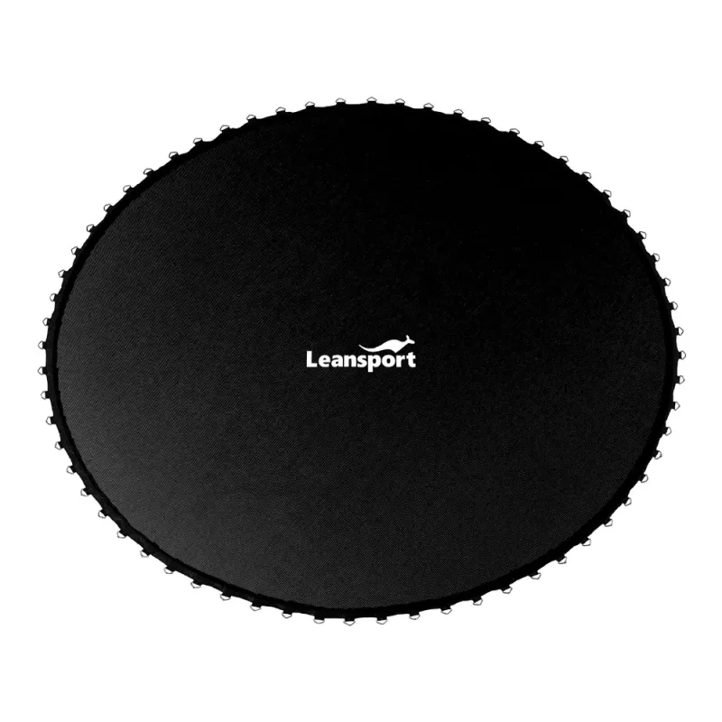 Tapete de trampolim LEAN SPORT PRO 14ft – 96 anéis em V, tecido PP resistente aos UV, preto