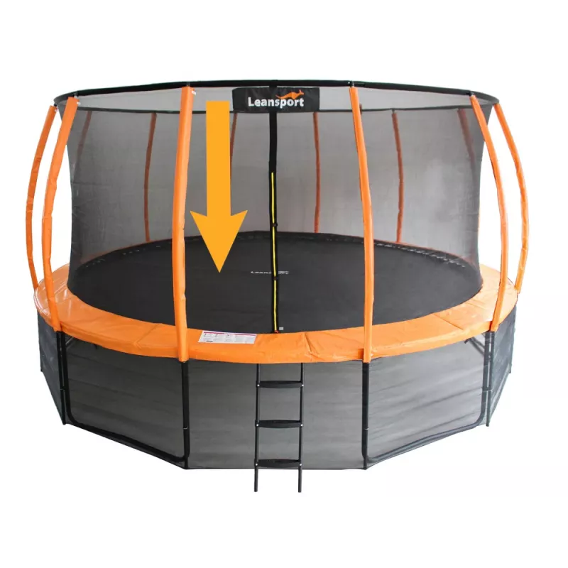 LEAN SPORT 6806 Tapete de trampolim sobresselente 12ft, 72 anéis em V, tecido PP resistente aos UV, preto