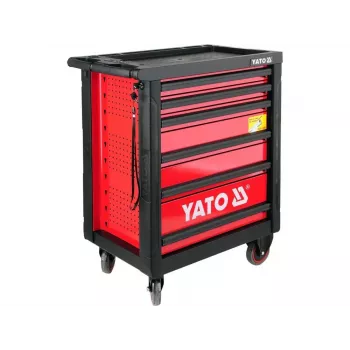 Yato YT-5530 carrinho de ferramentas com 7 gavetas aço preto/vermelho