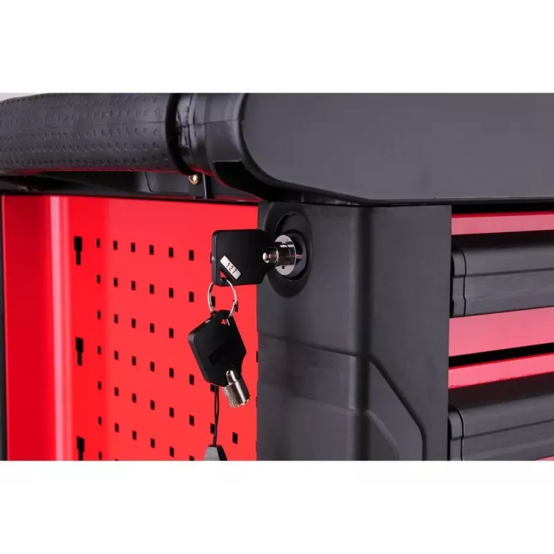 Yato YT-5530 carrinho de ferramentas com 7 gavetas aço preto/vermelho
