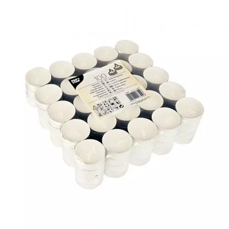PAPSTAR Velas de chá, branco, 100 unidades (13302)