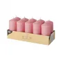 PAPSTAR Velas cilíndricas 9 cm Rosa, pack de 4