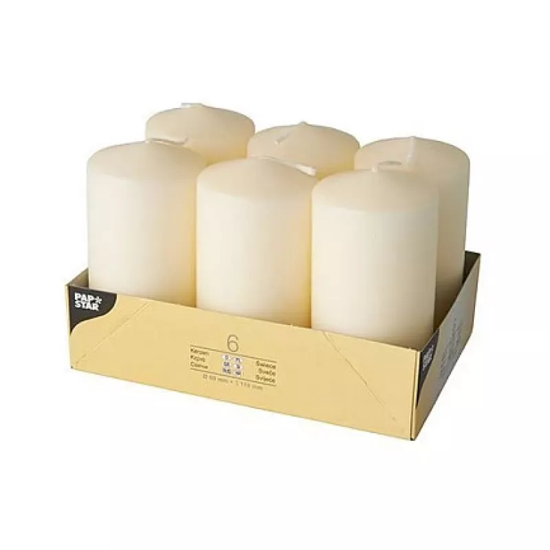 PAPSTAR Vela cilíndrica 11,5 cm Creme