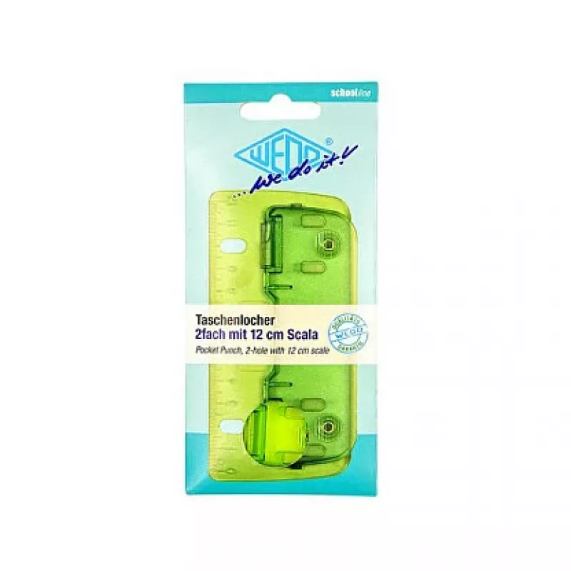 WEDO 67811 Furador de bolso Verde 2 furos 8 folhas