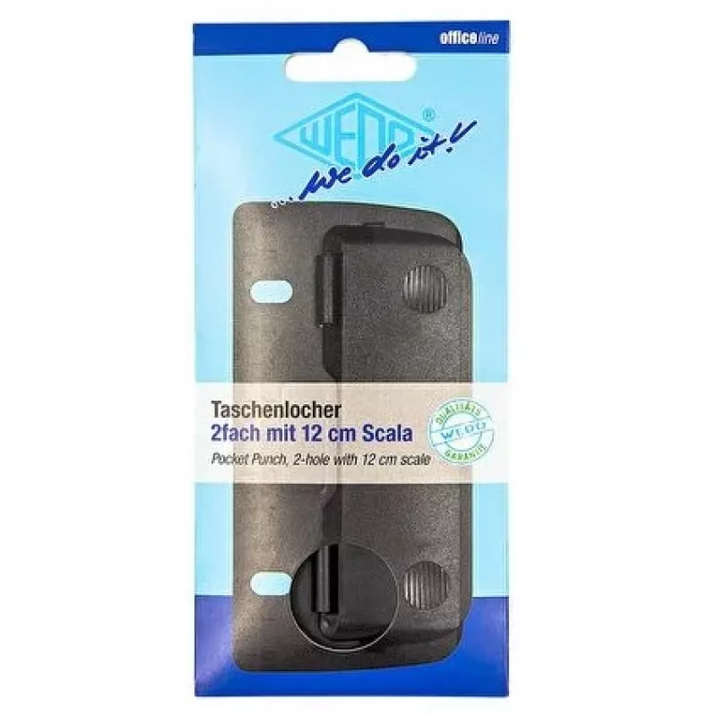 WEDO 67801 Furador de bolso, 3 folhas, preto