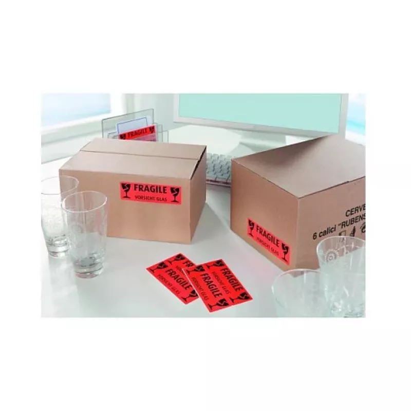 Etiquetas de aviso AVERY Zweckform 119 x 38 mm, vermelho/branco, 100 etiquetas